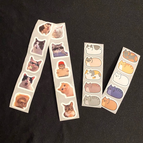 Peeking kitty pouch with peering kitty enamel pin or magnet and 20 stickers - Picture 5 of 6